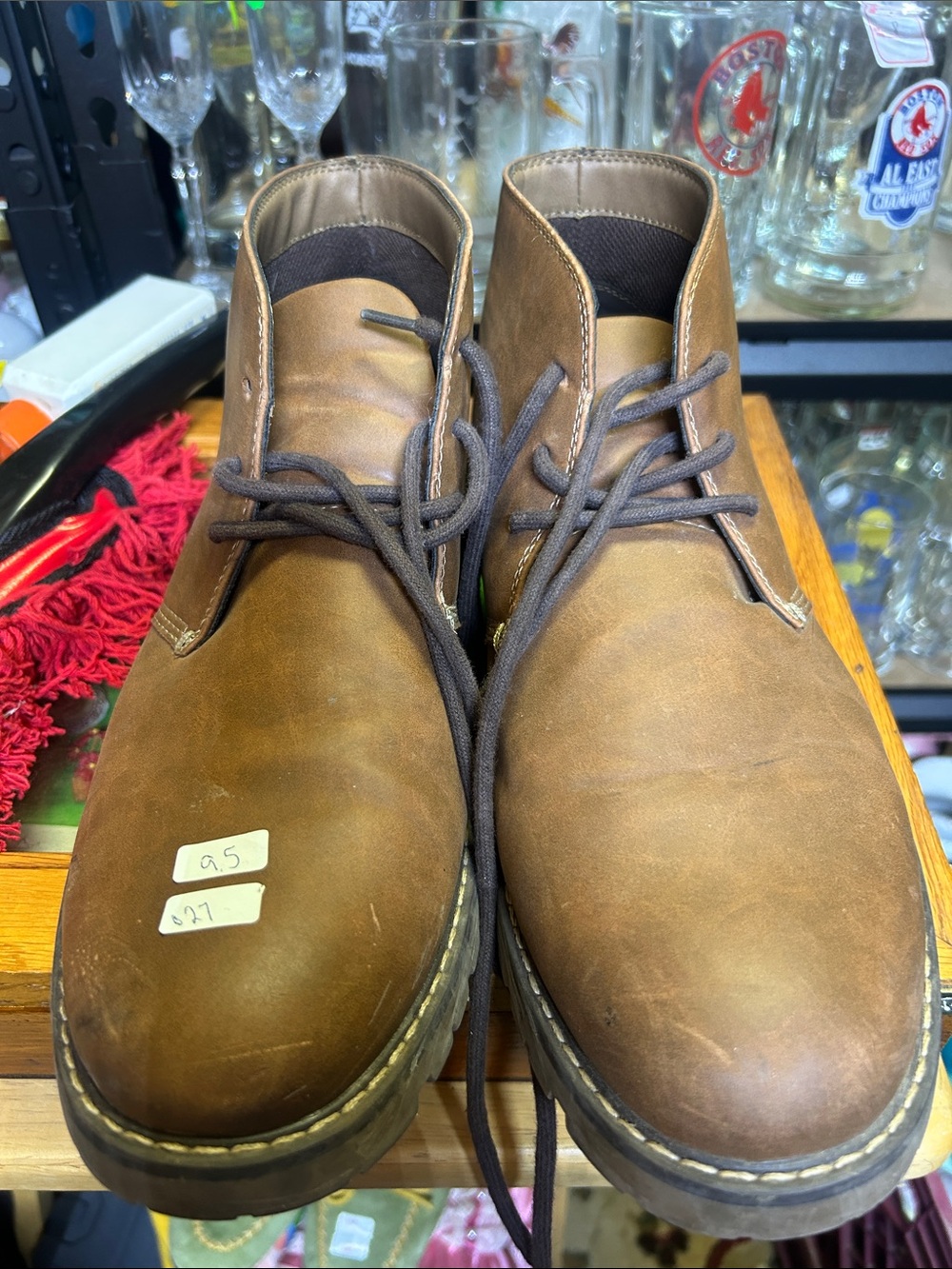 Chaps Brown Leather Chukka Boots